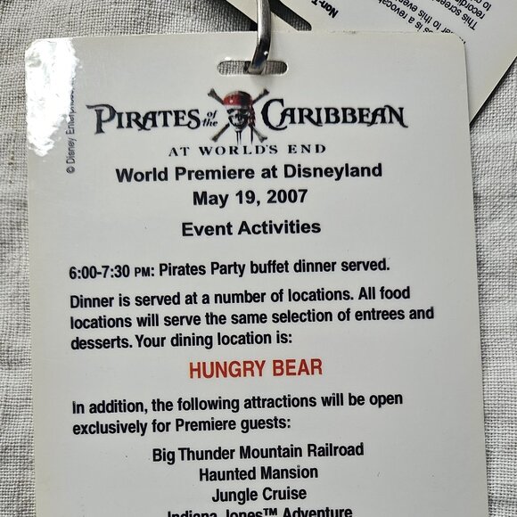 Pirates Caribbean At Worlds End 2007 Disneyland world premiere pass Depp - Picture 5 of 9